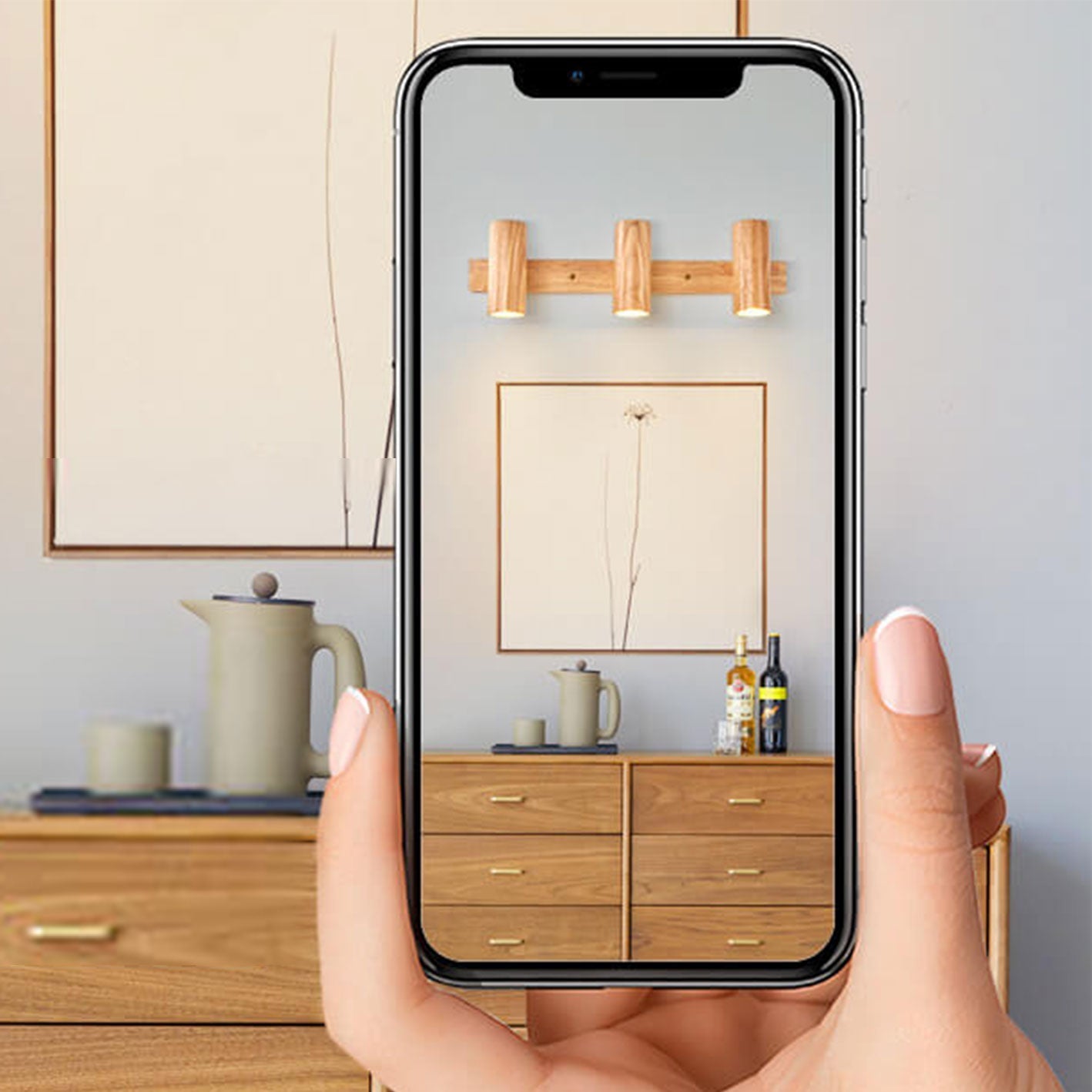 Modern Minimalist Wood Track Spotlight Wall Sconce Lamp 1/2/3 Light, Adjustable Lighting Fixture, LED Compatible, Contemporary Home Decor, Industrial Style Light, Wall Mounted Track Lighting, Elegant Accent Lighting for Living Room, Bedroom, Kitchen, Hall