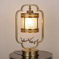 Chinese Glass Copper Carved Table Lamp - 1-Light Elegant Design, Home Decor, Unique Gift