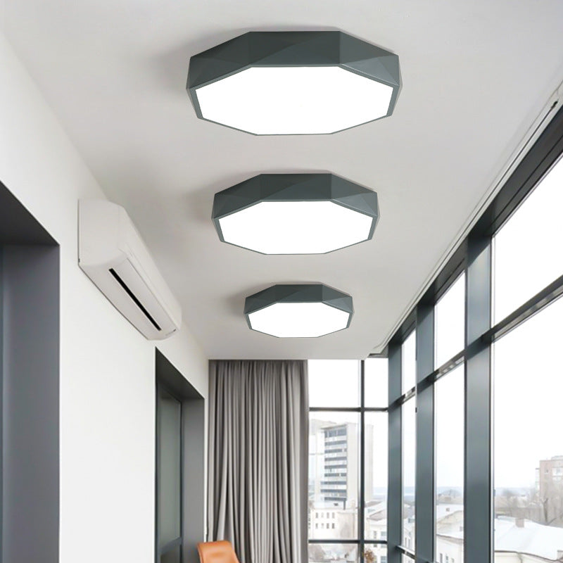 Contemporary Nordic Macaron Diamond Acrylic LED Ceiling Light for Living Room