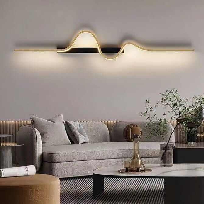 Modern Minimalist Aluminum Iron LED Wall Sconce for Living Room