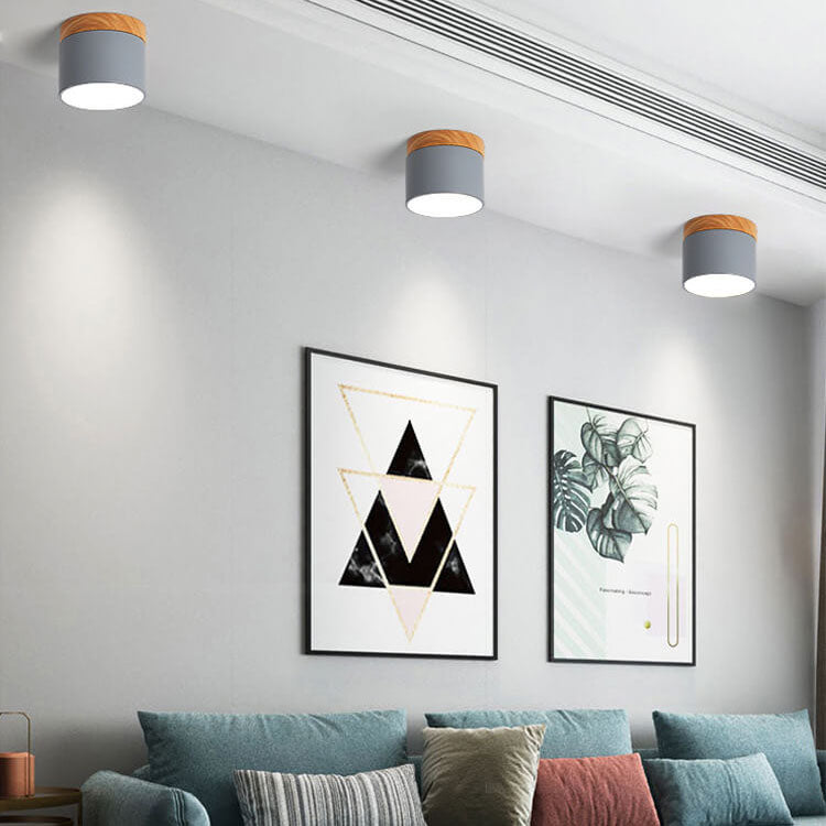 Scandinavian Macaroon LED Flush Mount Ceiling Light - Solid Color Design