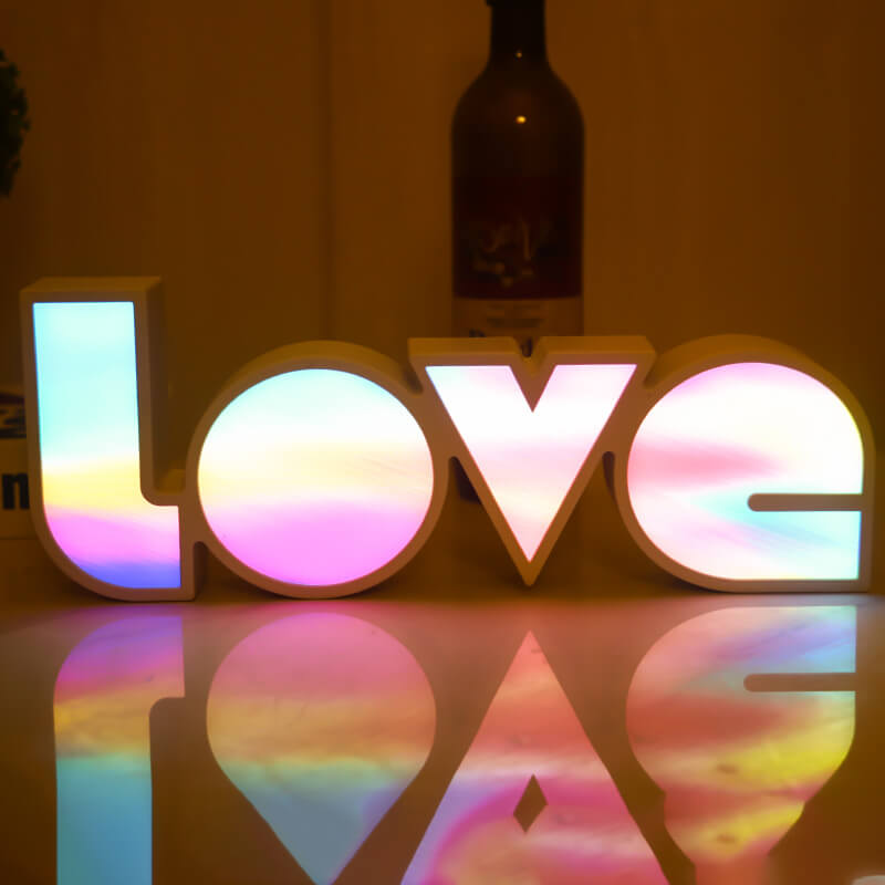 Contemporary Love Letters LED Night Light Table Lamp for Bedroom Decor, Valentine's Day Gift, Romantic Bedroom Lighting, PS Love Decorative Lamp, LED Heart Lamp, Unique Wedding Decoration, Modern Home Decor, Couples Night Stand Light