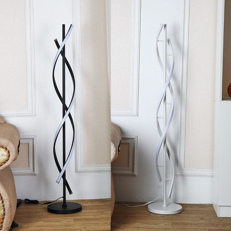 Minimalist 1-Light Spiral LED Floor Lamp - Modern Lighting Solution for Home Decor