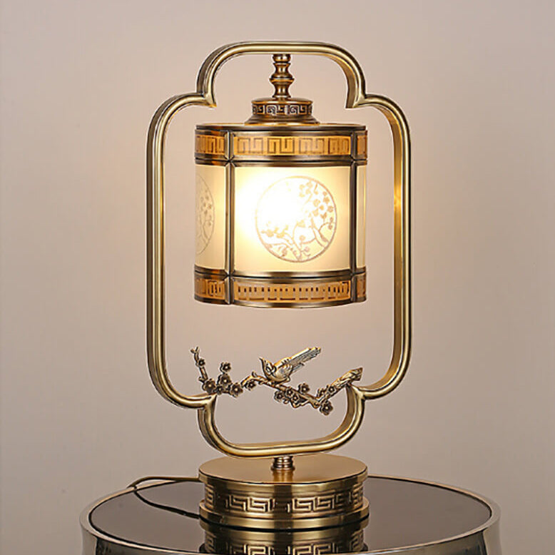Chinese Glass Full Copper Carved 1-Light Table Lamp, Antique Style Decorative Lamp, Asian Decor Lighting, Handmade Copper Lamp, Chinese Art Table Light, Elegant Home Lighting, Unique Gift Idea for Home, Modern Vintage Desk Lamp, Best Chinese Table Lamps.