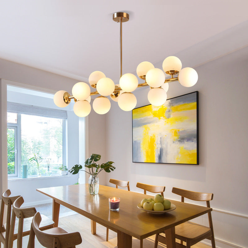 Contemporary Scandinavian 16-Light Round Globe Chandelier for Dining Room

Illuminate your dining space with this stunning Contemporary Scandinavian Long Round Globe Iron Glass 16-Light Island Light Chandelier. Designed to blend modern elegance with funct
