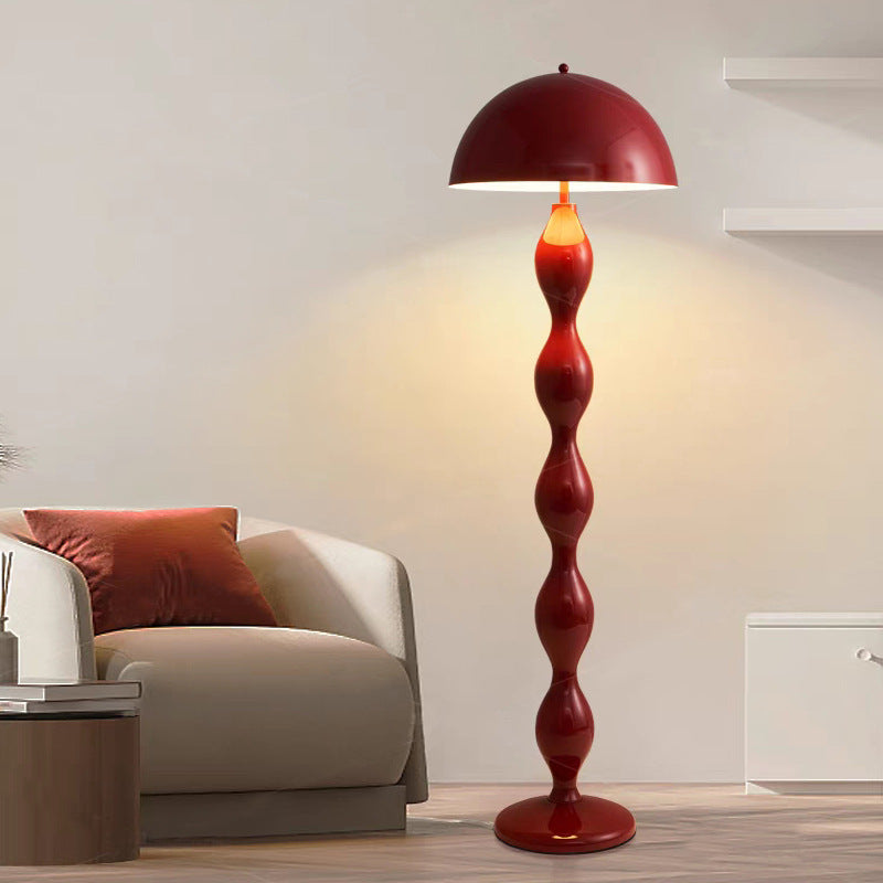 Contemporary Scandinavian Iron Mushroom Shade 1-Light Floor Lamp for Bedroom