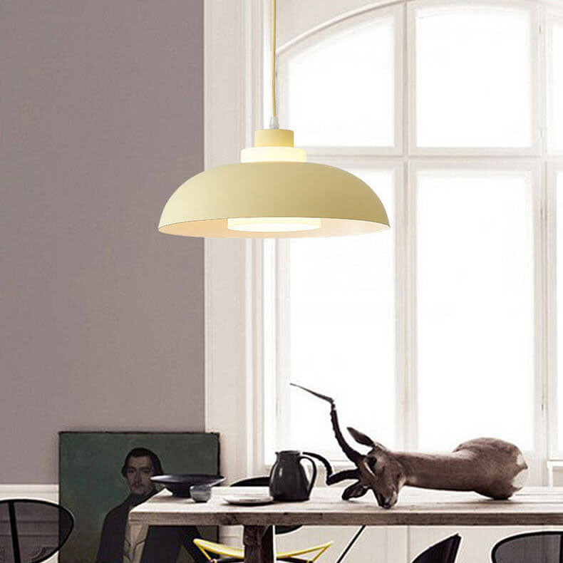 Modern Macaron Acrylic Aluminum Pendant Light - 1-Light Fixture