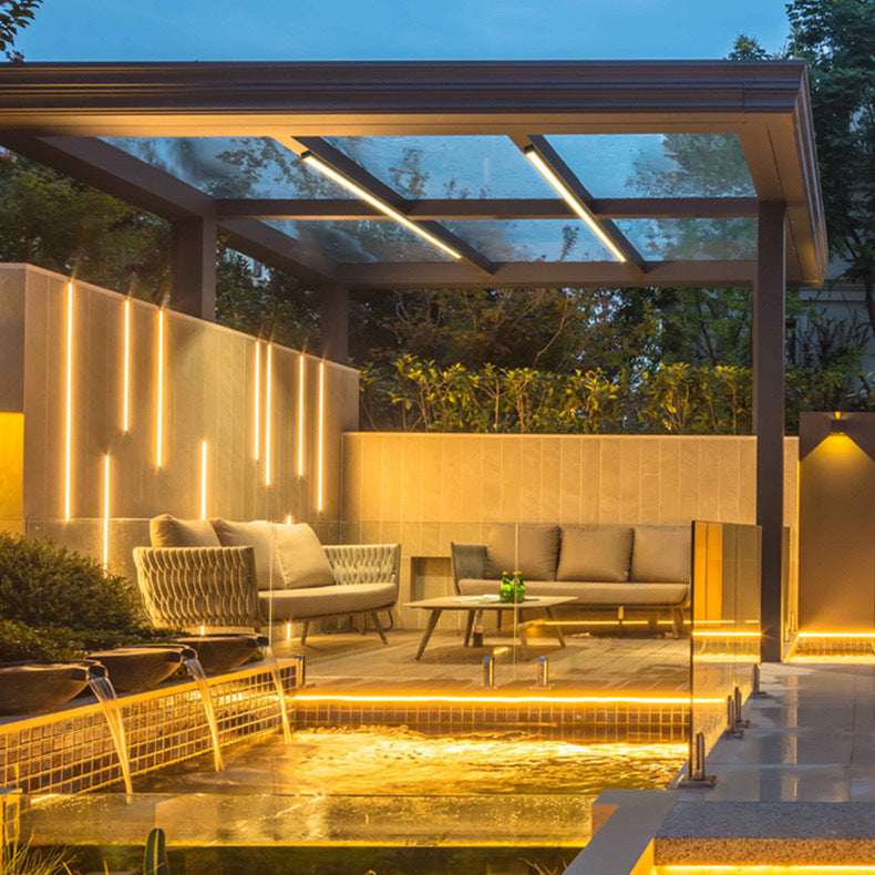Modern Minimalist Aluminum LED Flush Mount Ceiling Light for Outdoor Patio
