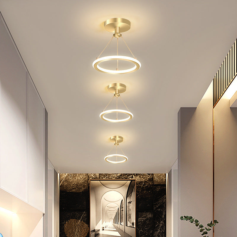 Modern Simplicity Aluminum Circle Strip LED Ceiling Light for Hallway