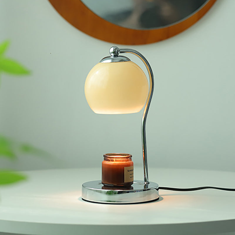 Modern Minimalist Orb Iron Glass 1-Light Melting Wax Table Lamp for Bedroom, Contemporary Nightstand Lighting, Elegant Home Decor, Stylish Desk Lamp, Unique Wax Design, Warm Lighting Fixture, Modern Bedroom Accessories, Artistic Table Lighting, Perfect Gi