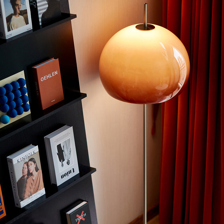 Contemporary Retro Mushroom Glass 2-Light Floor Lamp for Living Room