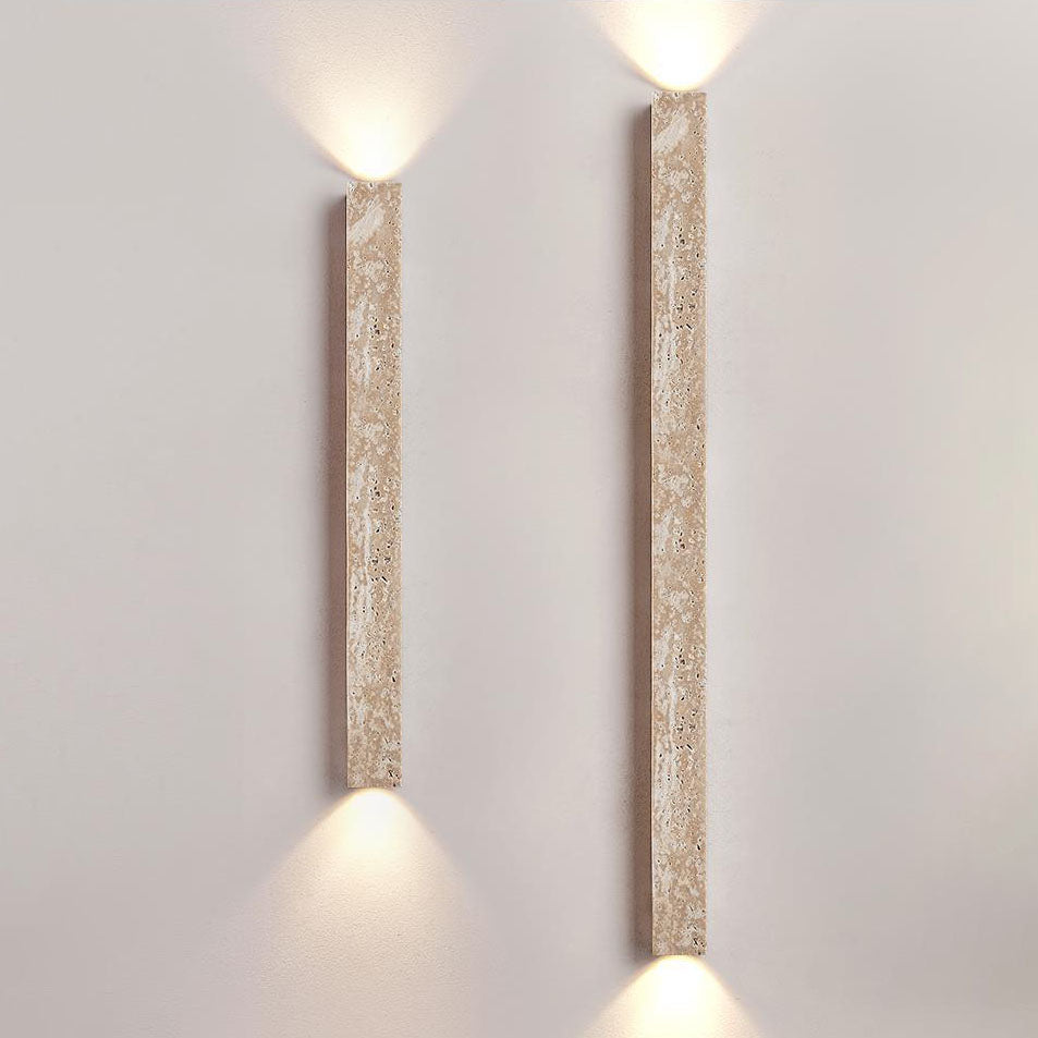 Traditional Japanese Yellow Travertine Lighting Fixture 2-Lights for Hallway