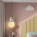 Contemporary Nordic Kids Orb Astronaut Iron Resin 1-Light Pendant Light Bedroom Decor, Space-Themed Lighting, Childrens Ceiling Fixture, Modern Nursery Light, Astronaut Space Decor, Unique Kids Room Lighting, Playful Bedroom Illumination, Decorative Penda