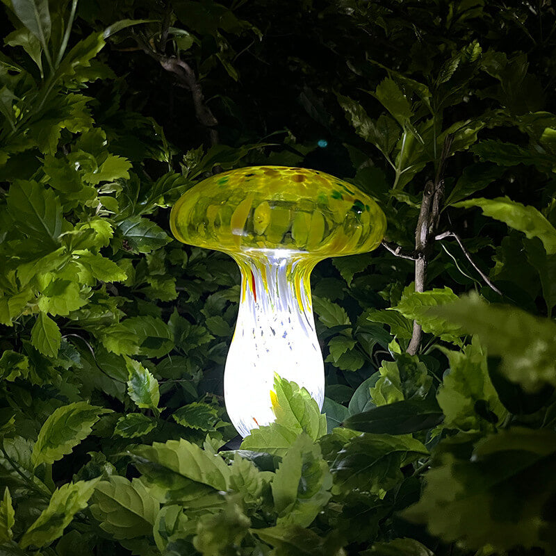 Vibrant Mushroom Solar LED Garden Light - Waterproof Colorful Glass Lawn Decor