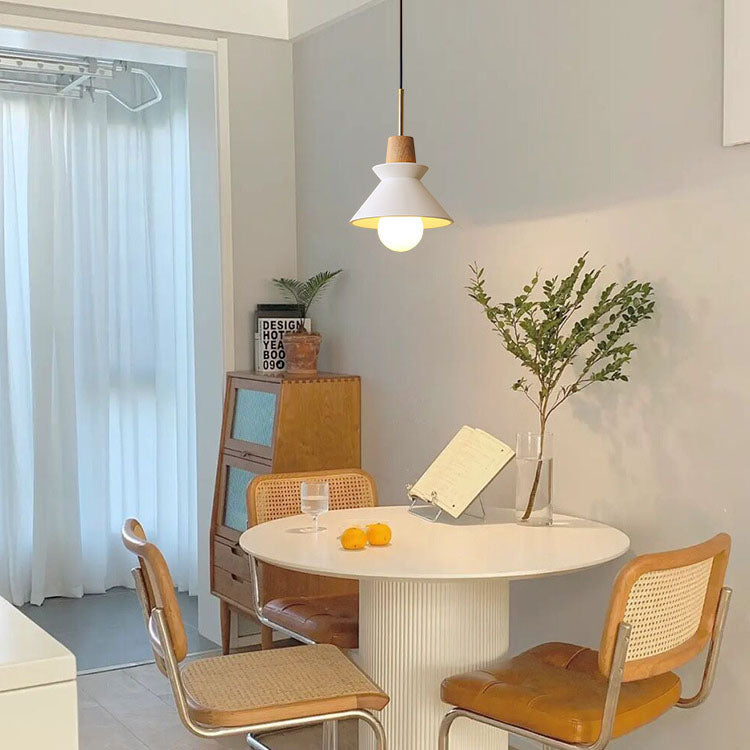 Nordic Minimalist Macaron Wood Cement Pendant Light - 1-Light Design for Modern Home Decor