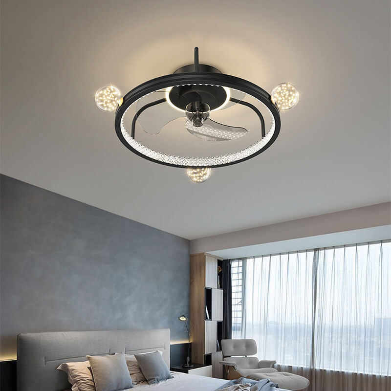 Modern Luxury LED Flush Mount Ceiling Fan Light - Full Star Design Ceiling Fixture