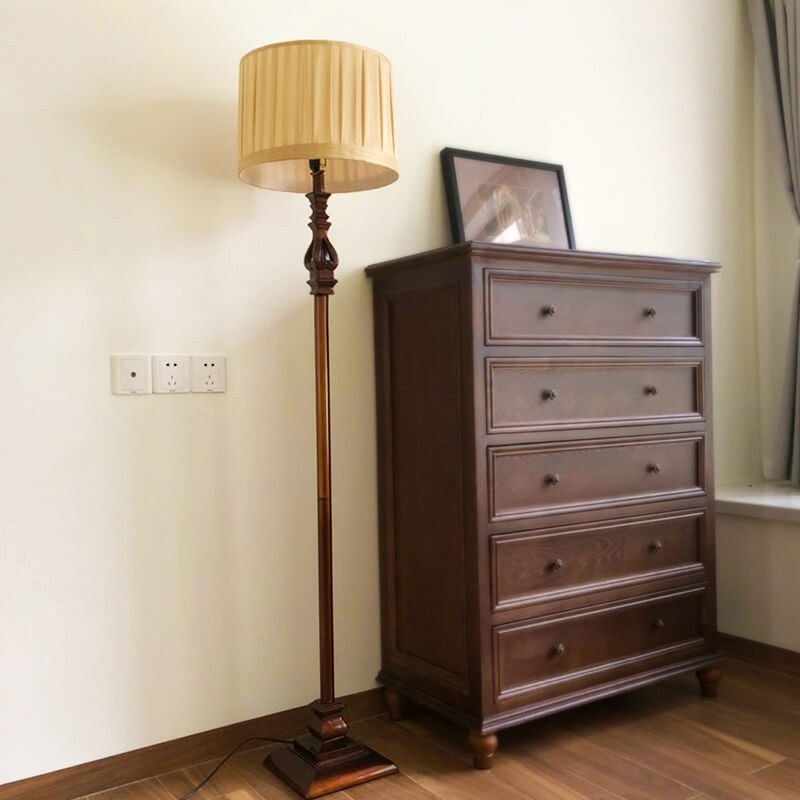 Modern European Retro Pleated Floor Lamp - 1-Light Designer Lighting