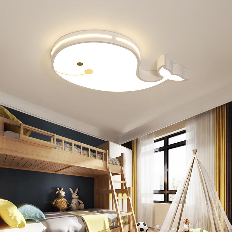 Contemporary Cartoon Whale Acrylic LED Ceiling Light for Kids' Bedroom