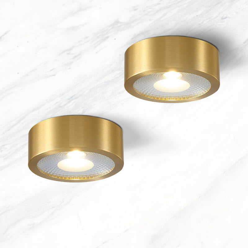 Modern Luxury Round Copper Ultra-thin LED Flush Mount Light for Hallway