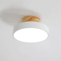Nordic Wood Round Acrylic LED Semi-Flush Mount Ceiling Light