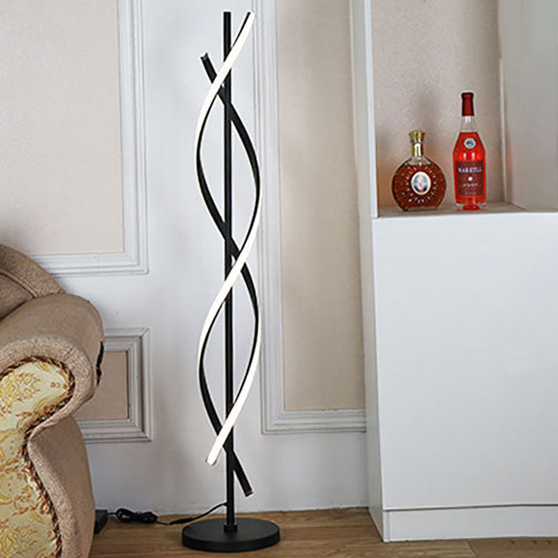 Minimalist 1-Light Spiral LED Floor Lamp - Modern Lighting Solution for Home Decor