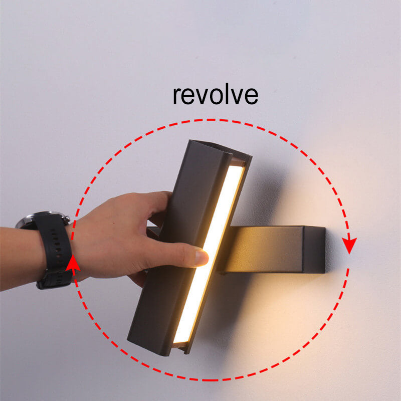 Modern Minimalist LED Wall Sconce - Rectangular Aluminum & Wood Design