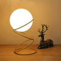 Modern Minimalist Spiral Circle Table Lamp - 1-Light Iron & Glass for Living Room & Bedroom