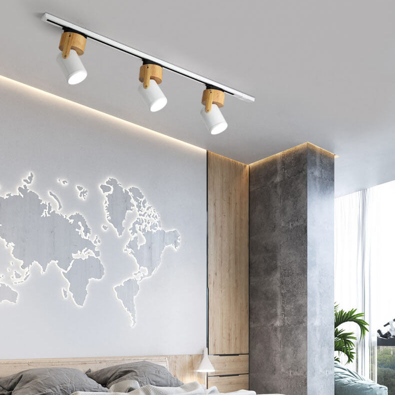 Modern Minimalist LED Track Light - 3-Light Flush Mount Ceiling Fixture for Living Room & Bedroom