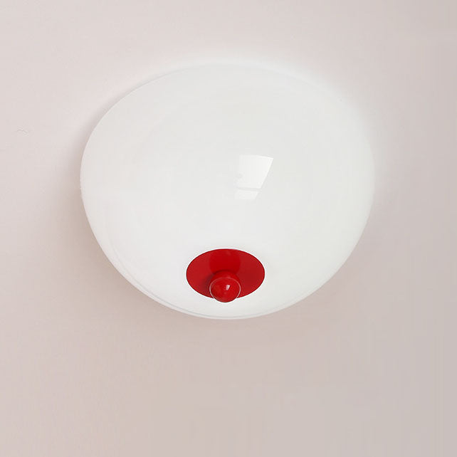 Nordic Minimalist 4-Light Iron Round Glass Shade Flush Mount Ceiling Light