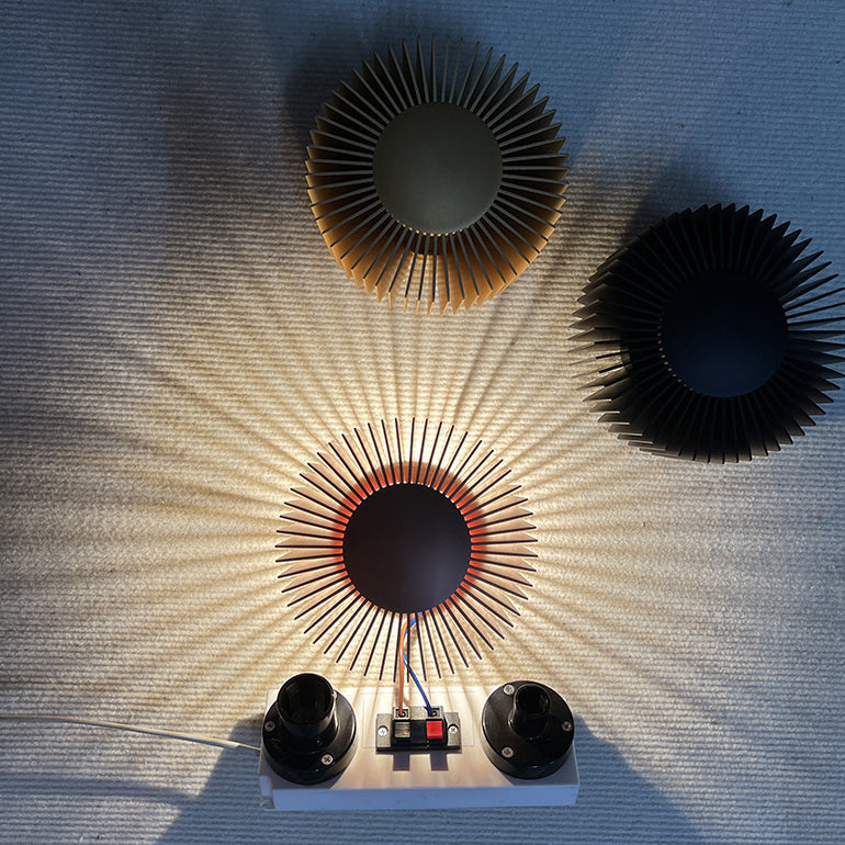 Modern Minimalist Aluminum Round Sun Flower LED Wall Sconce for Living Room