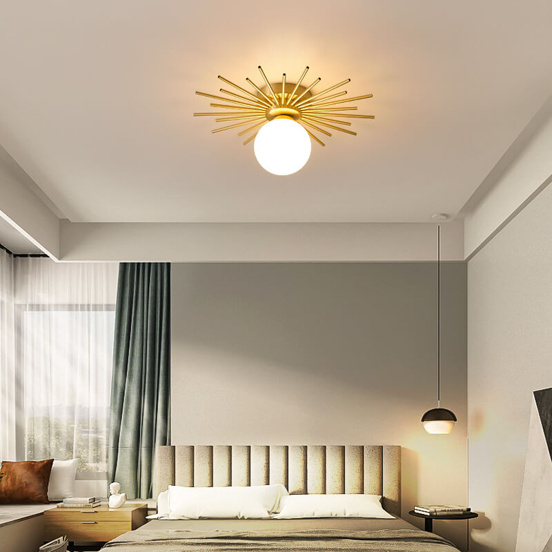 Glass Ball Semi-Flush Mount Light Fixture for Modern Home Decor