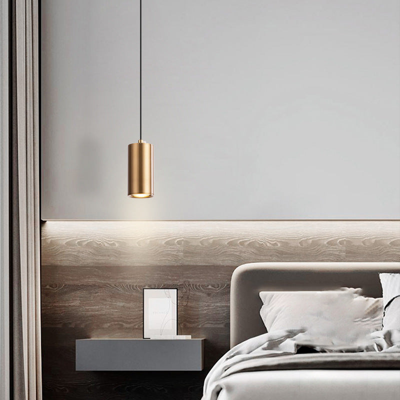 Modern Minimalist Column Iron Mini Pendant Light - 1-Light Hanging Fixture for Living Room
