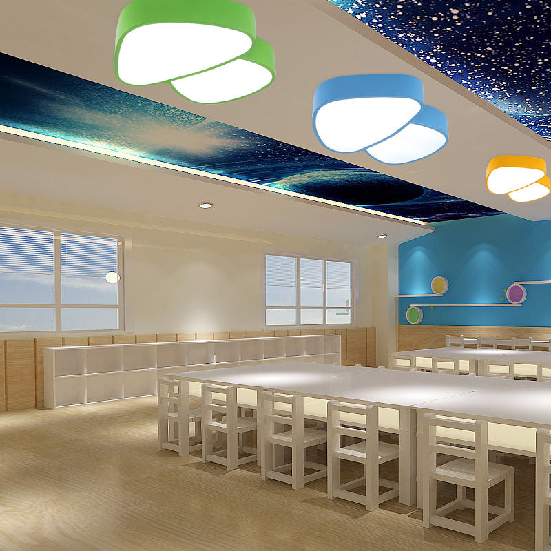 Modern Art Deco Kids Iron Acrylic Mushroom LED Flush Mount Ceiling Light for Bedroom, Stylish Mushroom Ceiling Fixture, Colorful Kids Room Lighting, Energy-Efficient Flush Mount Light, Unique Art Deco Design, LED Ceiling Light for Playroom or Nursery, Dec