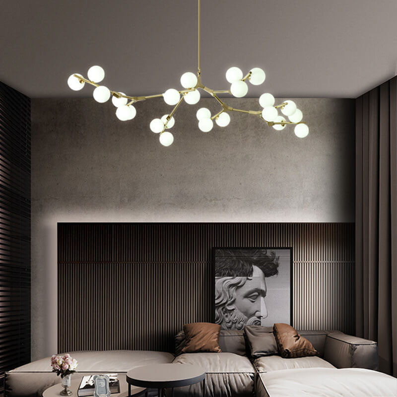 Modern Creative Magic Bean Branch Chandelier - 12/18/24 Light Glass Fixture, Elegant Design, Statement Lighting, Home Decor, Hanging Lamp, Unique Ceiling Fixture, Contemporary Style, Dining Room, Living Room, Bedroom Lighting