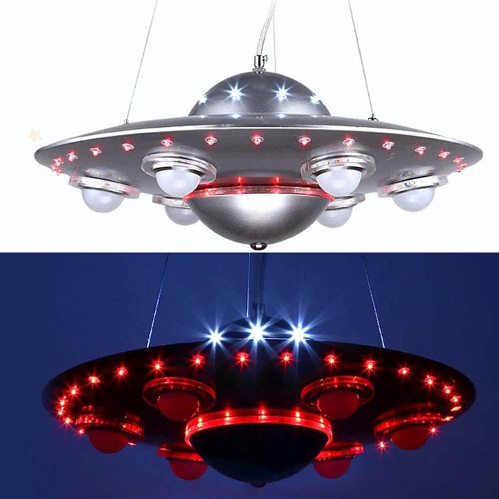 Contemporary Creative Kids Spaceship Iron Glass LED Chandelier for Bedroom Lighting, Unique Space-Themed Decor, Modern Children's Room Illumination, Fantasy LED Pendant Light for Playroom, Stylish Home Decor for Kids, Astronaut and Rocket Design Chandelie