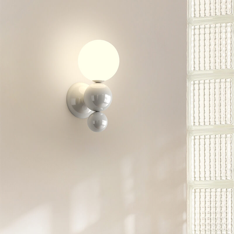 Modern Cream Style Children's Wrought Iron Sphere 1-Light Wall Sconce Lamp Nursery Lighting Fixture Kids Room Decor Soft Glow Bedroom Wall Light Fixture Cute Design for Kids Playroom Accent Lighting