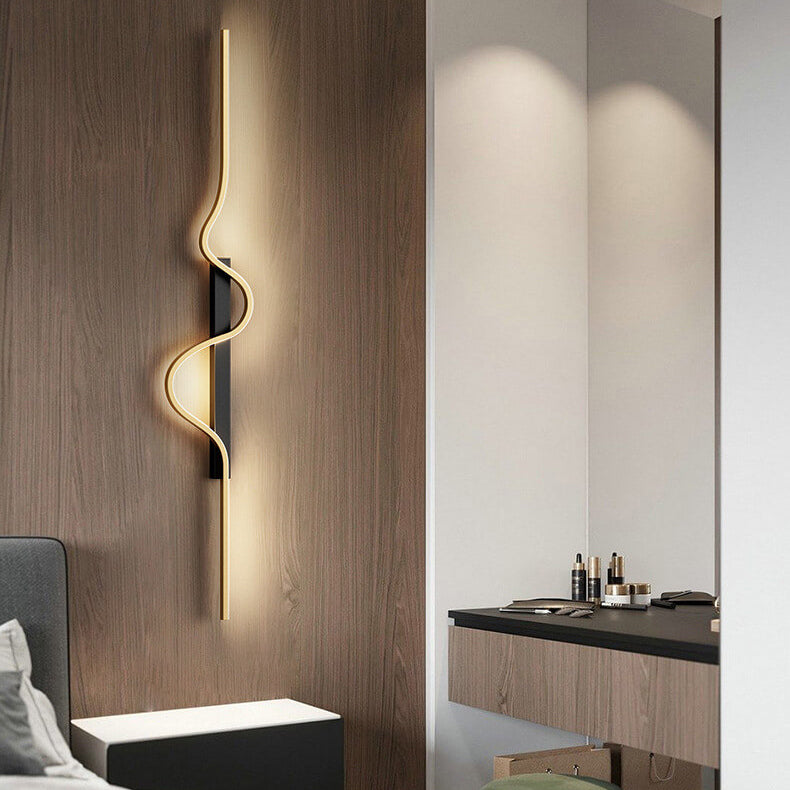 Modern Minimalist Aluminum Iron LED Wall Sconce for Living Room