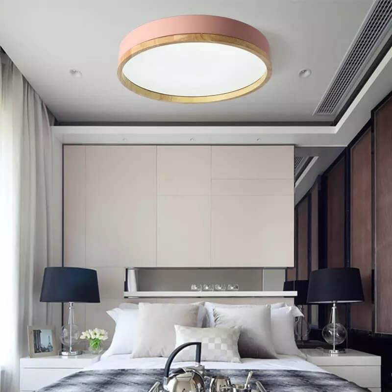 Simple Macaron Round Acrylic LED Flush Mount Ceiling Light - Modern Lighting Fixture for Home, Kitchen, and Hallway, Energy Efficient Design