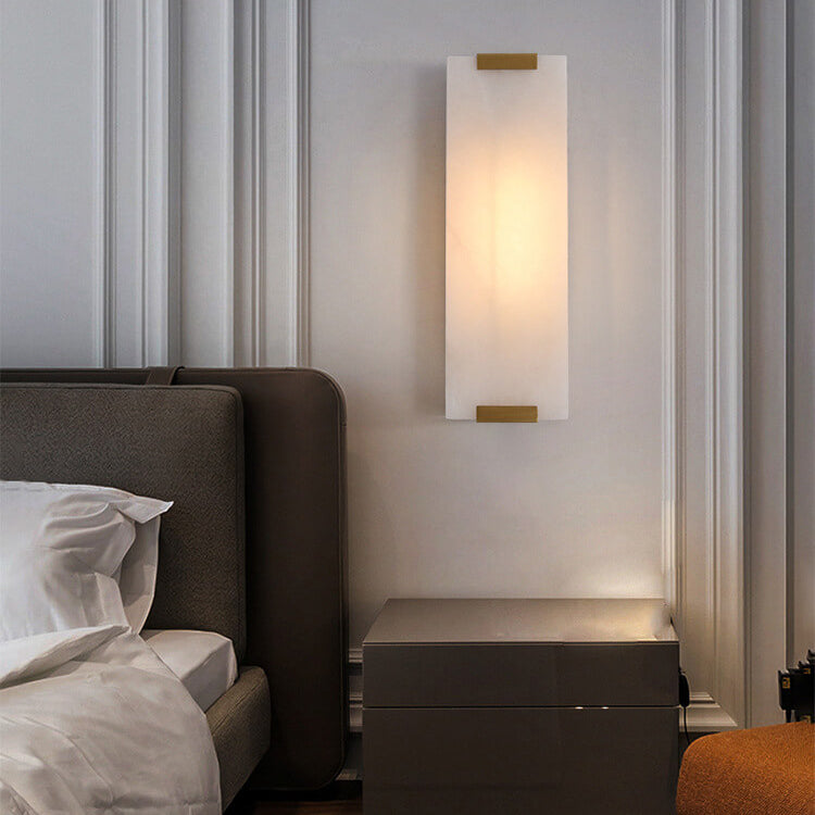 Nordic Light Luxury Copper Marble Strip Design 3-Light Wall Sconce Lamp - Modern Wall Lighting Fixture, Elegant Copper Finish, Marble Accent, Contemporary Home Decor, Stylish Indoor Lighting, Bedroom, Living Room, Hallway Illumination, Scandinavian Design