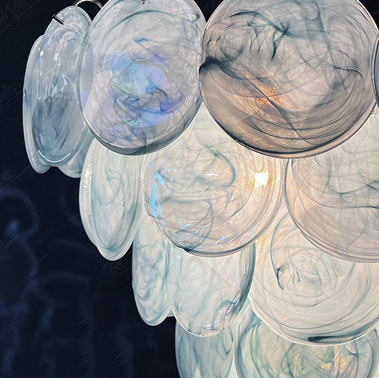 Traditional French Flower Shaped Iron Glass Chandelier - 5/9/12 Light Living Room Decor