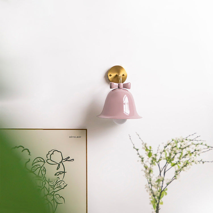Traditional French Bell Wall Sconce Lamp - Round Iron 1-Light for Living Room