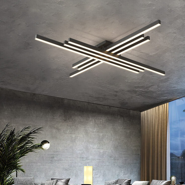 Industrial Aluminum Geometric LED Flush Mount Light