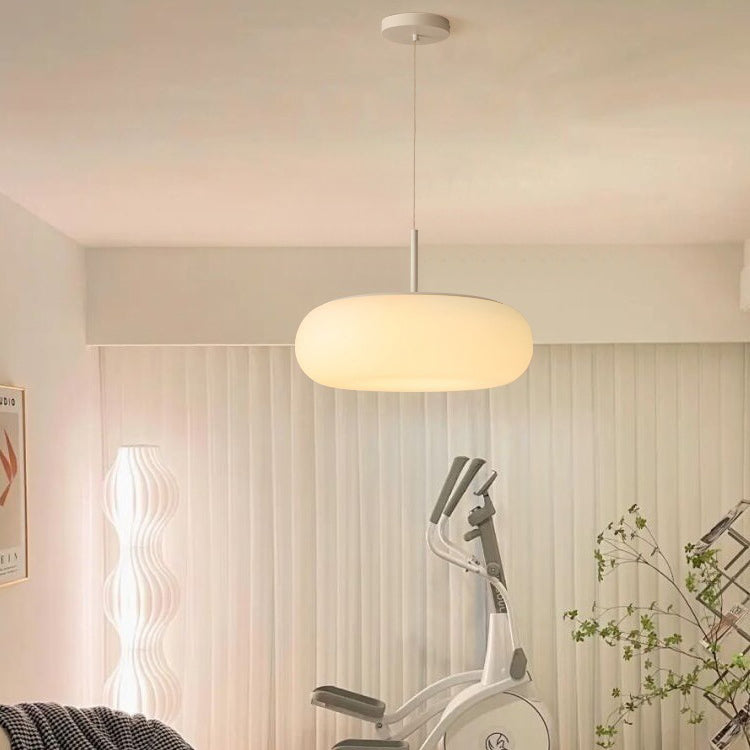 Modern Minimalist Oval Iron LED Pendant Light for Living Room