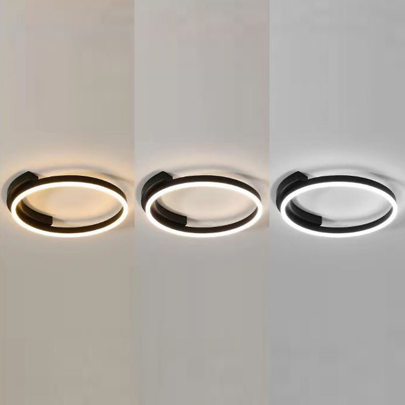 Modern Minimalist LED Flush Mount Ceiling Light – Acrylic & Aluminum Circle Ring for Living Room