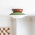 Contemporary Scandinavian LED Semi-Flush Mount Ceiling Light - Geometric Semicircle Shade for Living Room