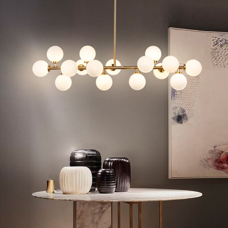 Modern Luxury Magic Bean Chandelier - 16-Light Iron Glass Ball Pendant for Dining Room