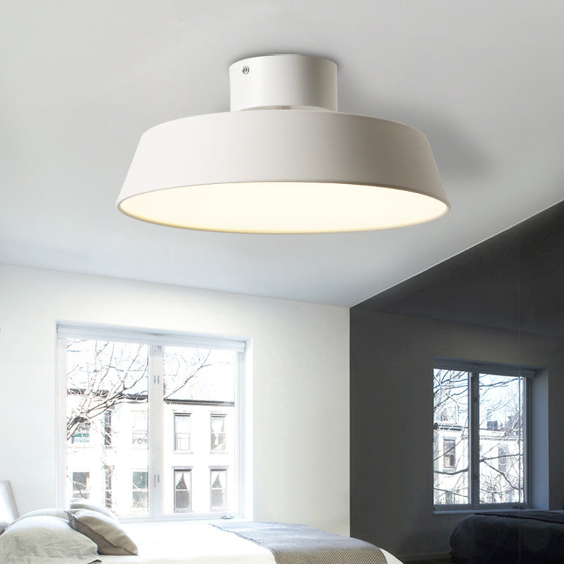 Contemporary Scandinavian Round Iron LED Flush Mount Ceiling Light