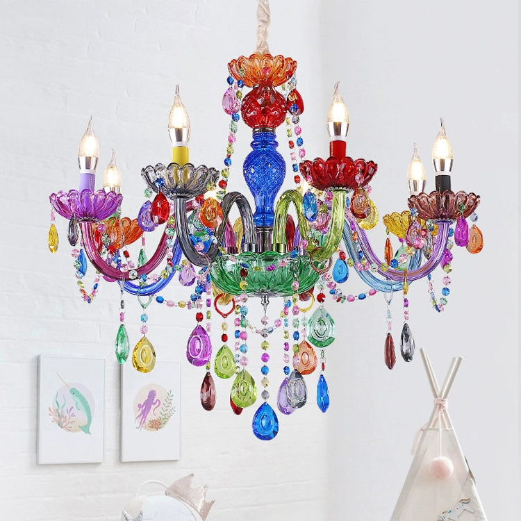 Modern Luxury Crown Iron Glass Crystal Chandelier 6/8 Light for Dining Room