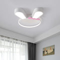 Contemporary Kids Rabbit LED Flush Mount Ceiling Light, Acrylic Bedroom Lighting Fixture, Cute Animal Decor for Children's Room, Modern Flushmount Lighting for Nursery, Playroom, Bedroom Decor, Adjustable Brightness Kids Light, Energy-Efficient Rabbit Lig
