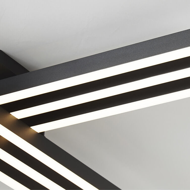 Industrial Aluminum Geometric LED Flush Mount Light
